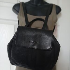 Etienne Aigner Black Leather Back pack Medium